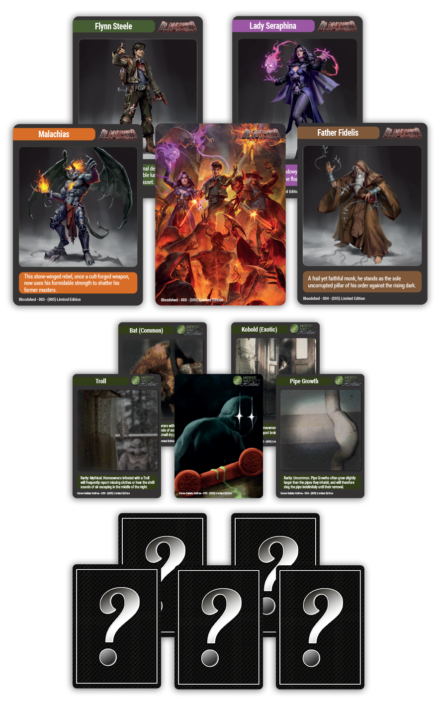 MTC#47: Home Safety Hotline, Bloodshed, Game #157 - Trading Card Bundle