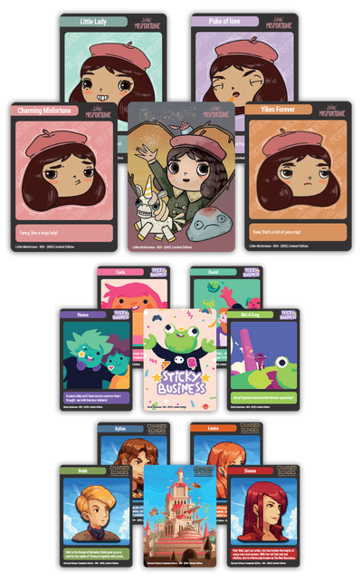 MTC#48: Chained Echoes Complete Edition, Sticky Business, Little Misfortune - Trading Card Bundle