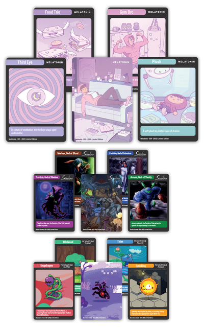MTC#44: Moonstone Island, Siralim Ultimate, Melatonin - Trading Card Bundle