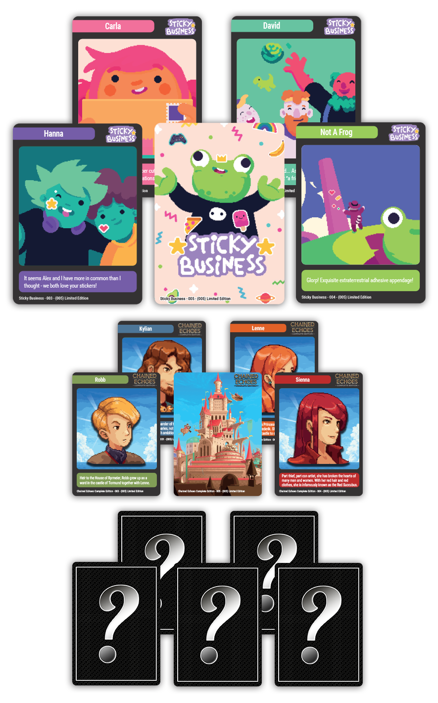 MTC#48: Chained Echoes Complete Edition, Sticky Business, Game #160 - Trading Card Bundle